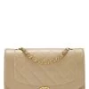 Chanel Beige Quilted Lambskin Diana Flap Medium