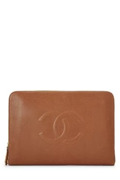 Chanel Brown Caviar 'CC' Document Holder