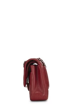 Chanel Red Chevron Caviar Classic Double Flap Medium -Fashion clothing Q6BJEO0FR0000 3