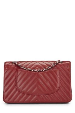 Chanel Red Chevron Caviar Classic Double Flap Medium -Fashion clothing Q6BJEO0FR0000 4