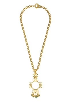 Chanel Gold & Turquoise Charm Loupe Necklace