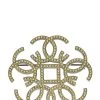 Chanel Gold & Crystal 'CC' Pin