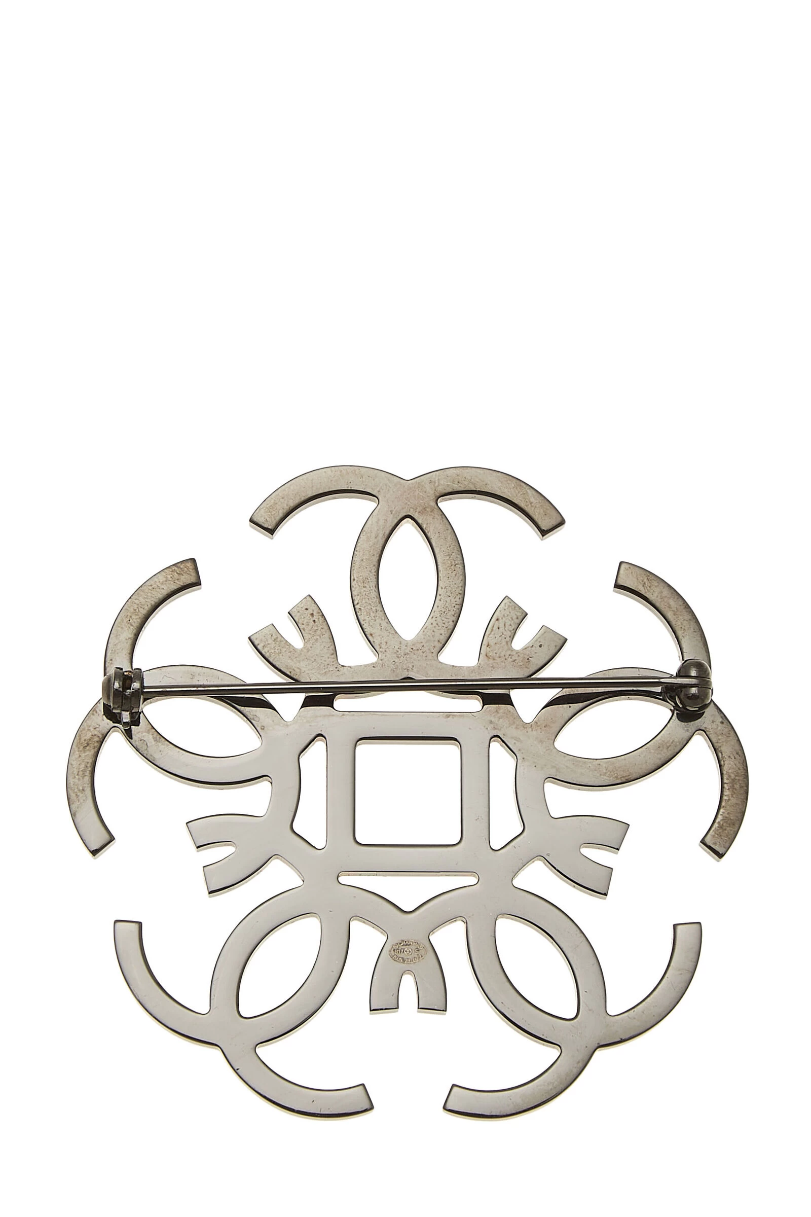 Chanel Gold & Crystal 'CC' Pin 2 Chanel Gold & Crystal 'CC' Pin - Image 2