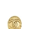 Chanel Gold Round 'CC' Pin Small