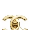 Chanel Gold 'CC' Turnlock Pin Large