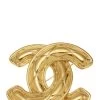 Chanel Gold Quilted 'CC' Pin Large