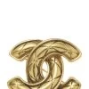 Chanel Gold Quilted 'CC' Pin Medium