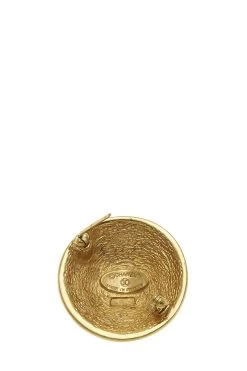 Chanel Gold Quilted 'CC' Round Pin -Fashion clothing Q6J0NQ17DB009 3