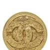Chanel Gold Filigree 'CC' Round Pin
