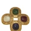 Chanel Gold & Multicolor Gripoix Pin