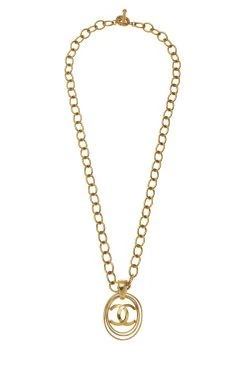 Chanel Gold 'CC' Ring Chain Necklace
