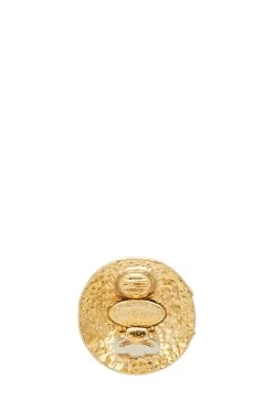 Chanel Gold Quilted 'CC' Round Earrings -Fashion clothing Q6JAAQ17DB087 3