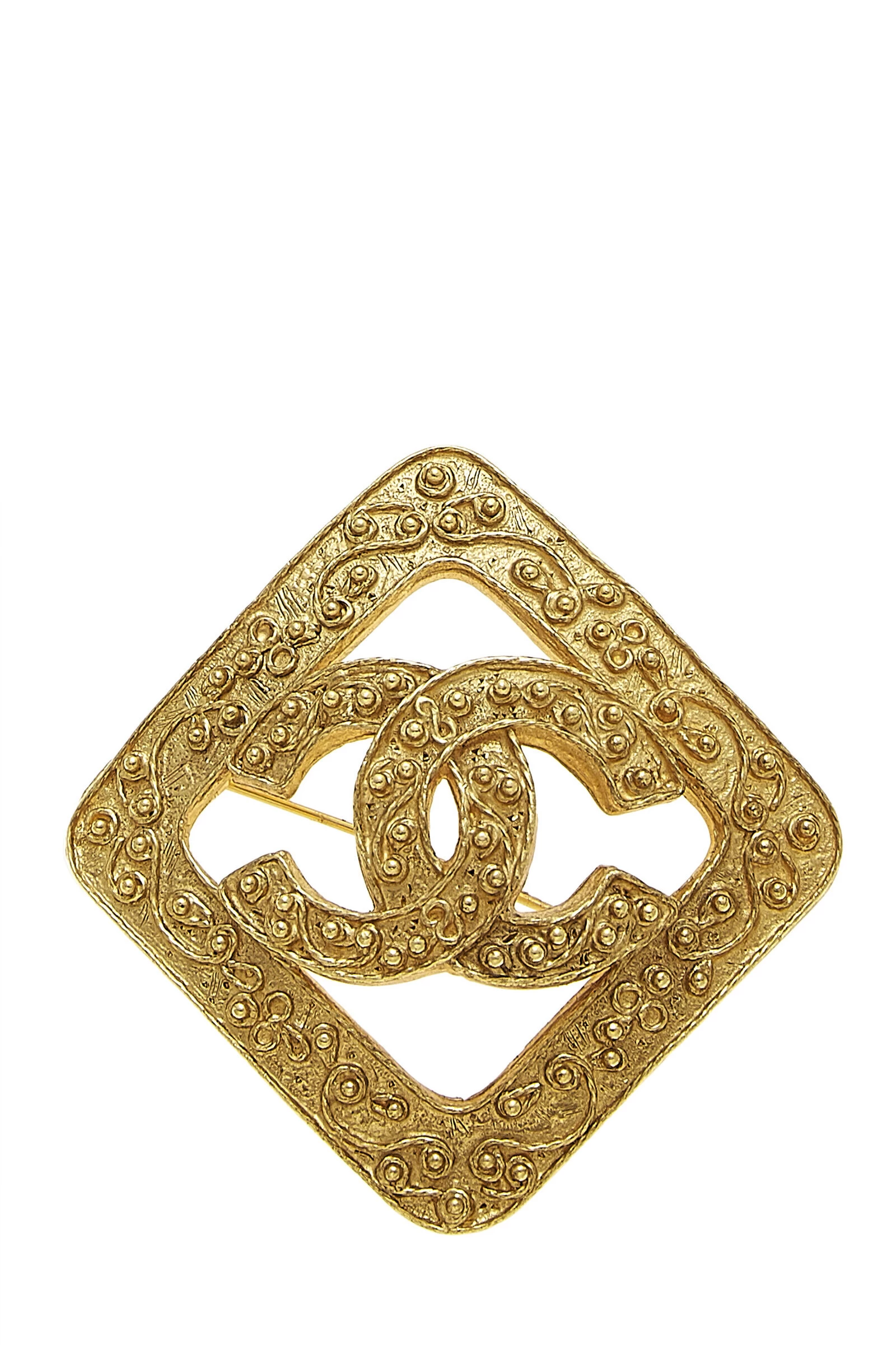 Chanel Gold Filigree 'CC' Pin 1 Chanel Gold Filigree 'CC' Pin