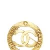 Chanel Gold Border 'CC' Round Circle Pin Large