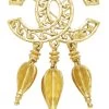Chanel Gold Fretwork Dangle Pin