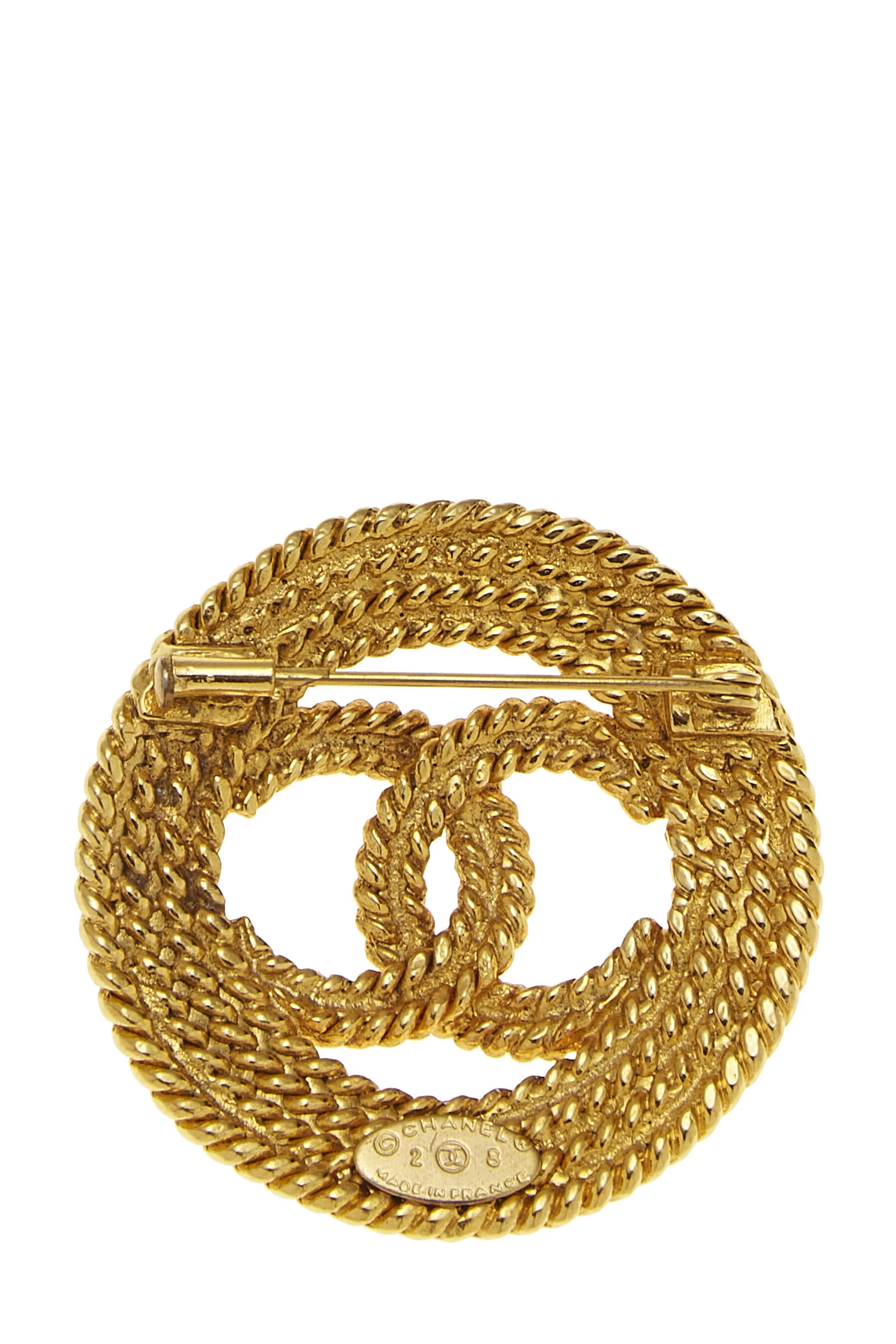 Chanel Gold Rope 'CC' Pin 2 Chanel Gold Rope 'CC' Pin - Image 2