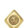 Chanel Gold 'CC' Engraved Pin