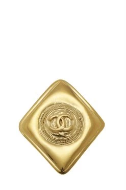 Chanel Gold Diamond-Shaped 'CC' Pin