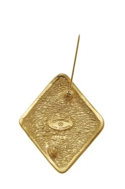 Chanel Gold Diamond-Shaped 'CC' Pin -Fashion clothing Q6JDOI17DB021 3