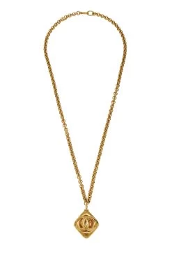 Chanel Gold 'CC' On Diamond Necklace