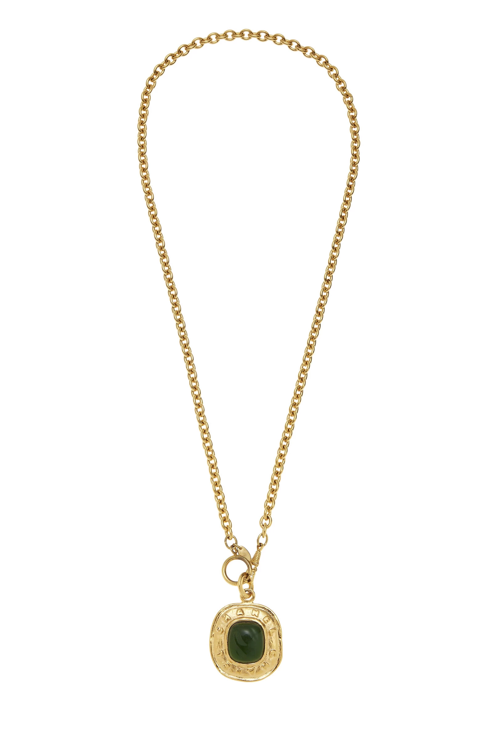 Chanel Gold & Green Gripoix Necklace 1 Chanel Gold & Green Gripoix Necklace
