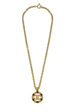 Chanel Gold Filigree & Multicolor Gripoix Necklace