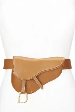 Christian Dior Brown Leather Saddle Belt Bag