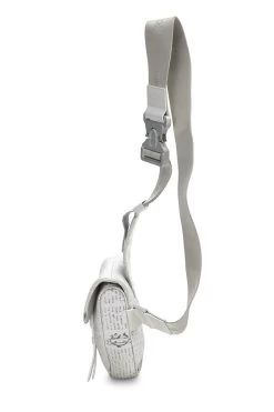 Daniel Arsham X Christian Dior White Calfskin Newspaper Saddle Bum Bag -Fashion clothing Q9A5693PWB002 3