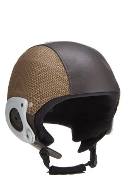 Christian Dior Brown Leather & Plastic Oblique Ski Helmet