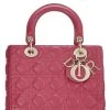 Christian Dior Pink Cannage Quilted Lambskin Lady Dior Medium