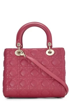 Christian Dior Pink Cannage Quilted Lambskin Lady Dior Medium 9 Christian Dior Pink Cannage Quilted Lambskin Lady Dior Medium -Fashion clothing Q9B03U1IR7021 4