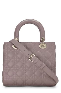 Christian Dior Purple Cannage Quilted Lambskin Lady Dior Medium -Fashion clothing Q9B03U1IU7010 4
