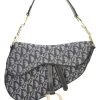 Christian Dior Navy Trotter Canvas Saddle Bag Mini