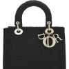 Christian Dior Black Cannage Canvas Lady D-Lite Medium