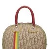 Christian Dior Brown Trotter Canvas Rasta Bowler Bag