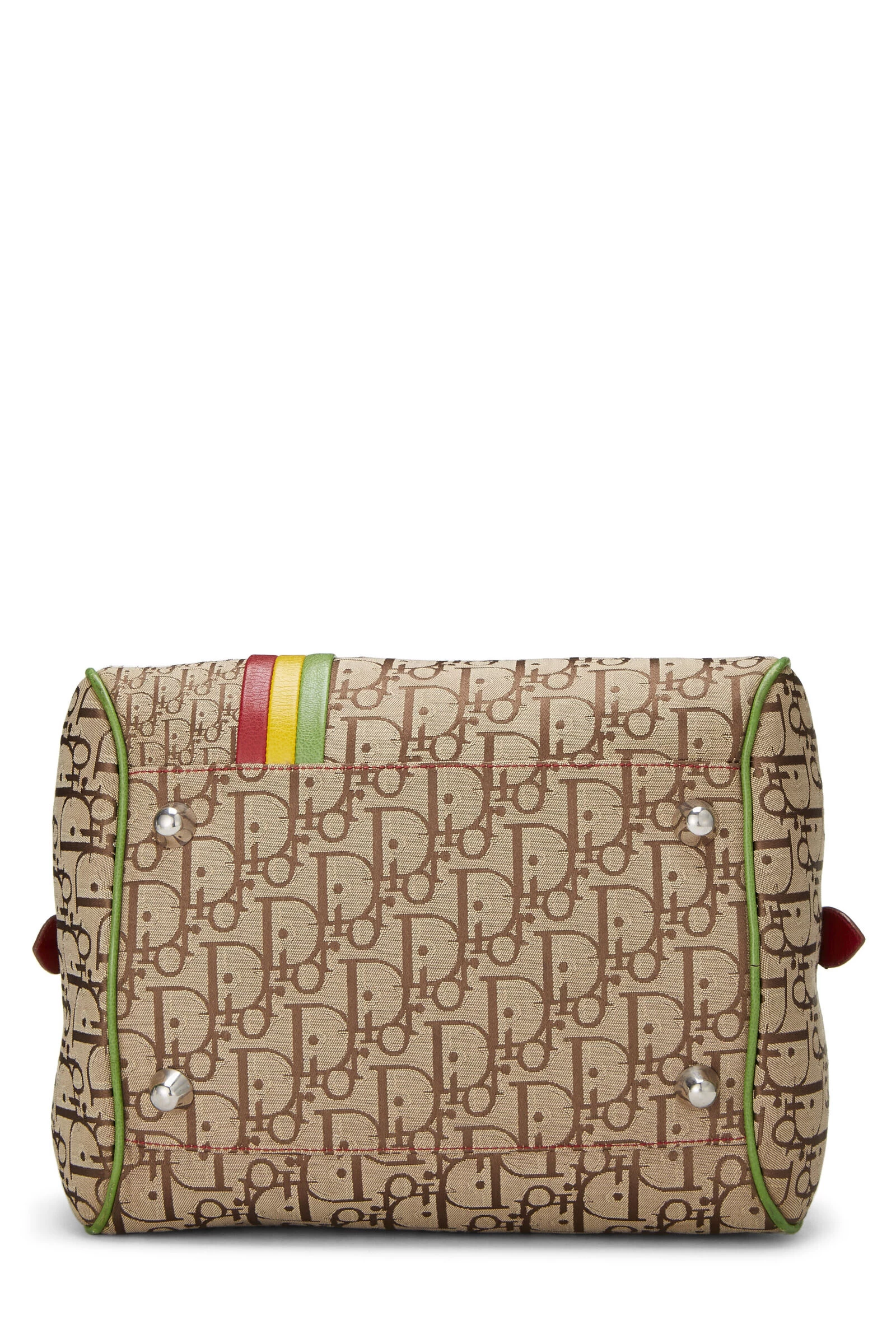Christian Dior Brown Trotter Canvas Rasta Bowler Bag 5 Christian Dior Brown Trotter Canvas Rasta Bowler Bag - Image 5