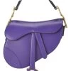 Christian Dior Purple Leather Saddle Bag Mini