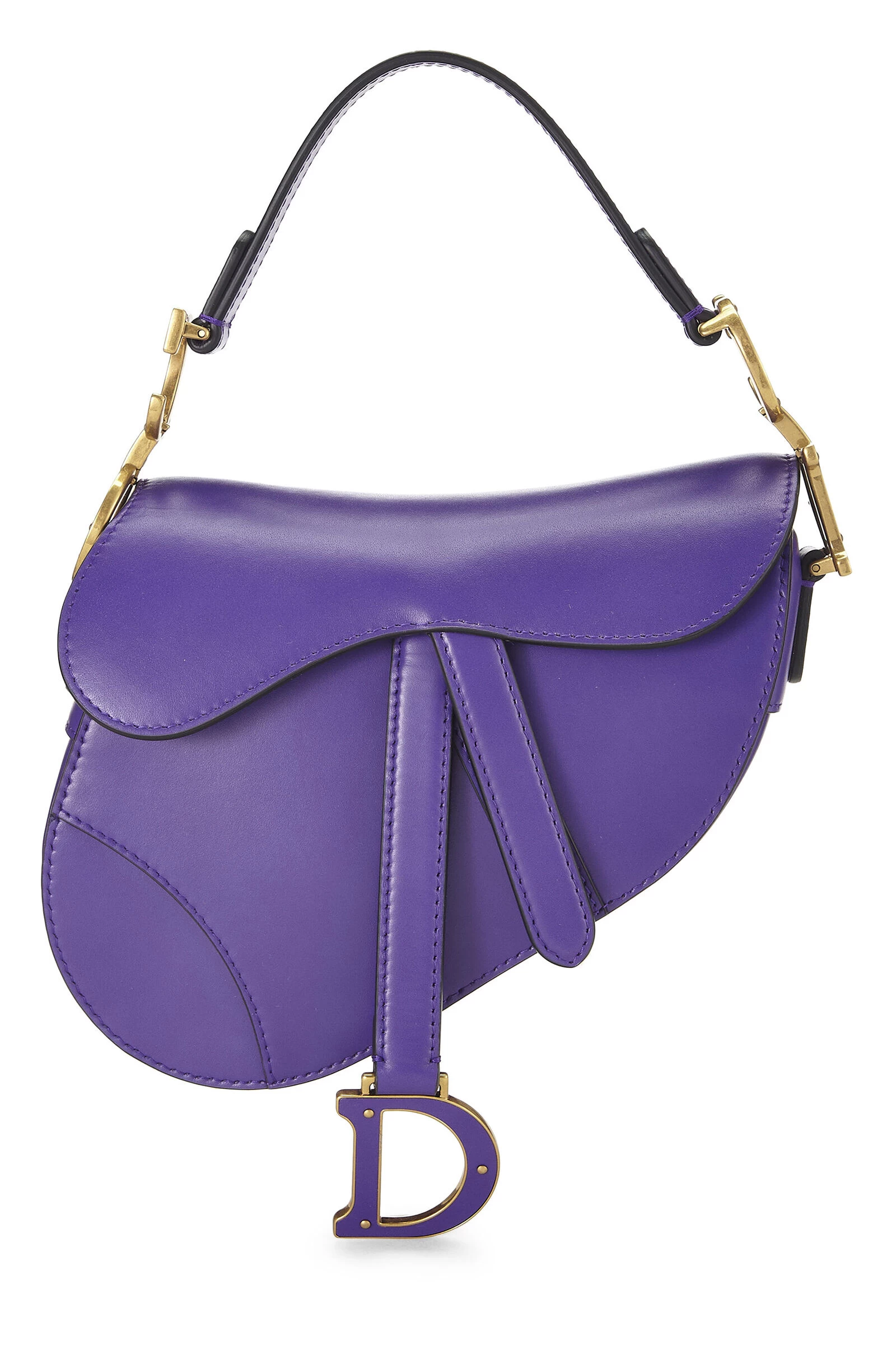 Christian Dior Purple Leather Saddle Bag Mini 1 Christian Dior Purple Leather Saddle Bag Mini