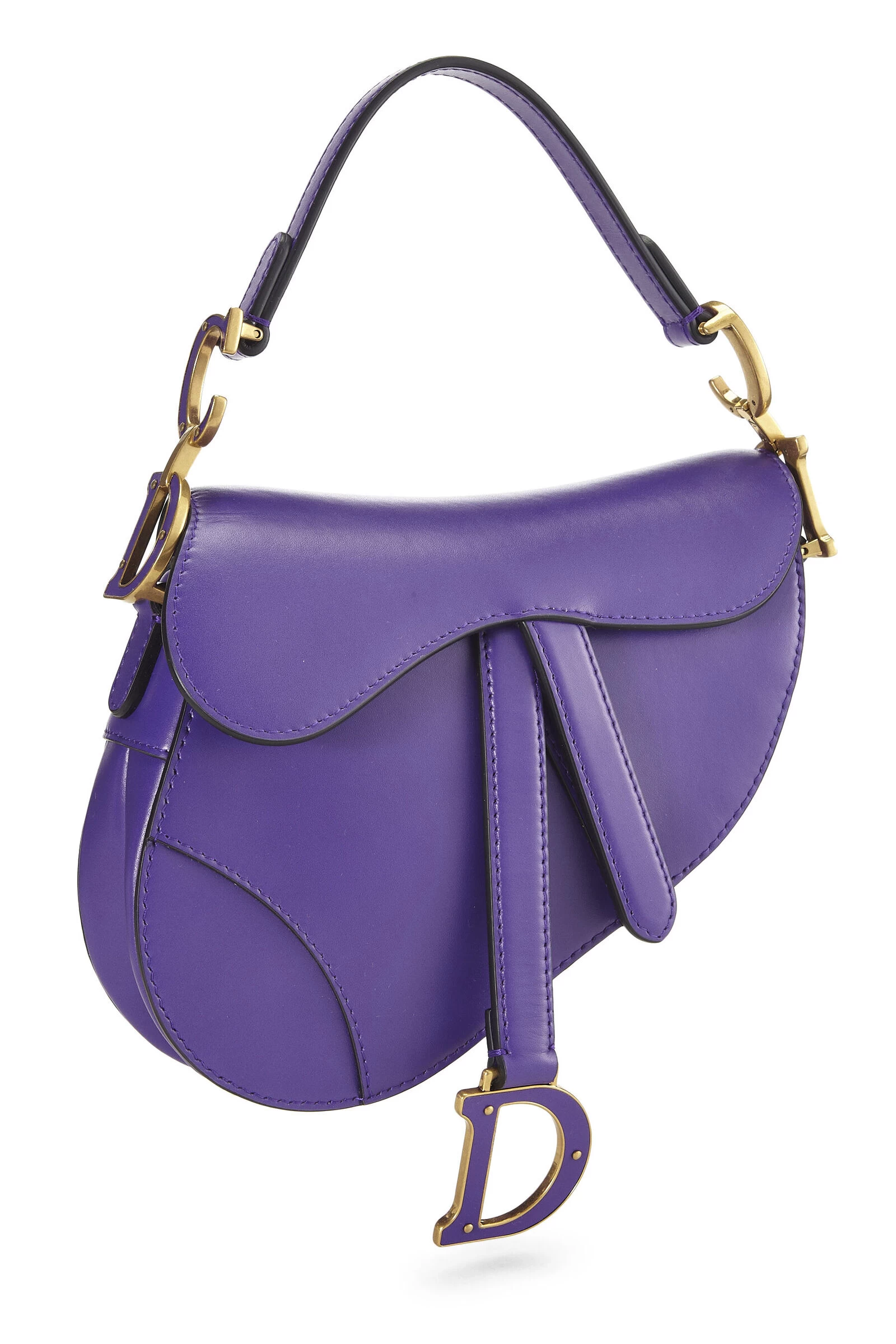 Christian Dior Purple Leather Saddle Bag Mini 2 Christian Dior Purple Leather Saddle Bag Mini - Image 2
