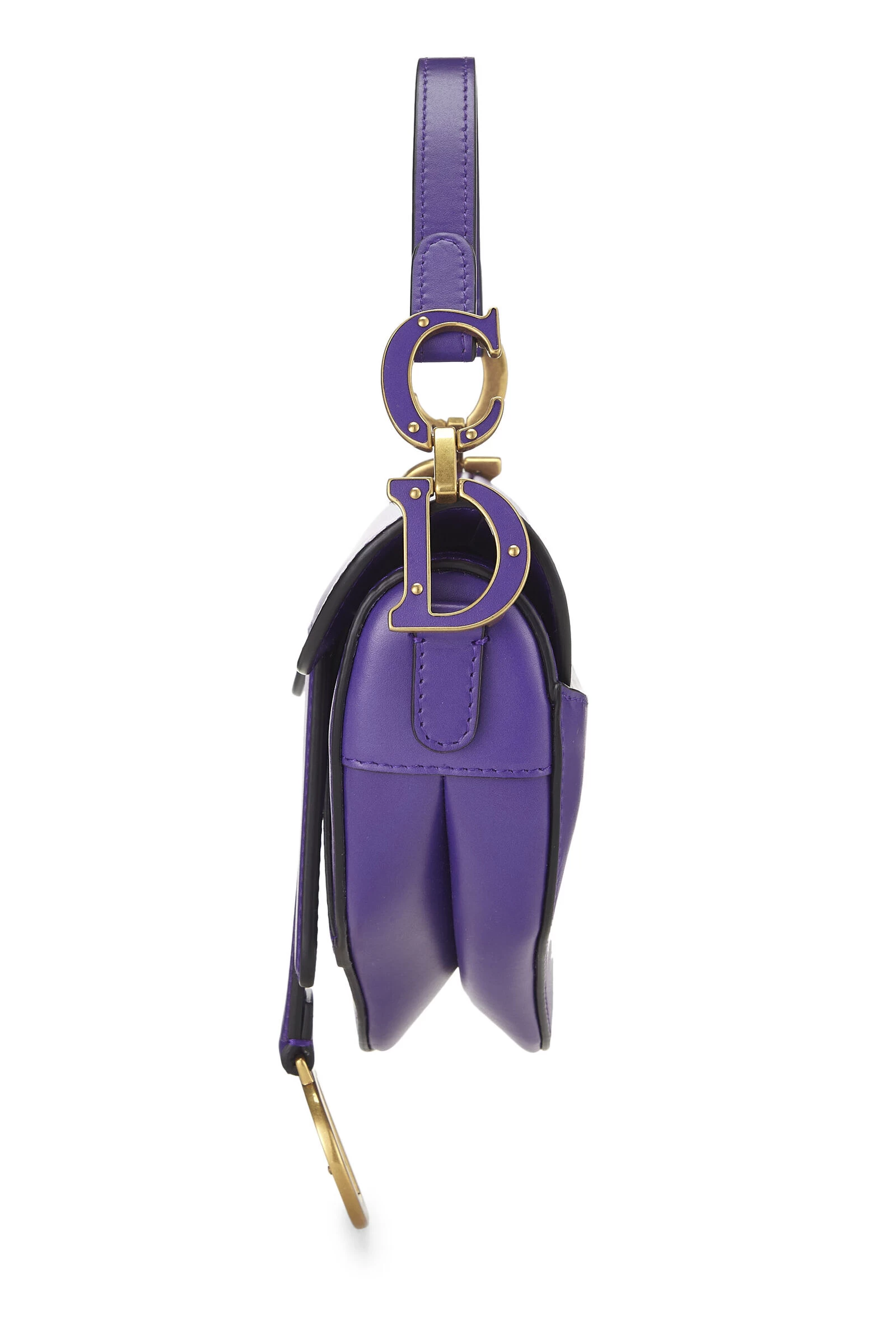 Christian Dior Purple Leather Saddle Bag Mini 3 Christian Dior Purple Leather Saddle Bag Mini - Image 3