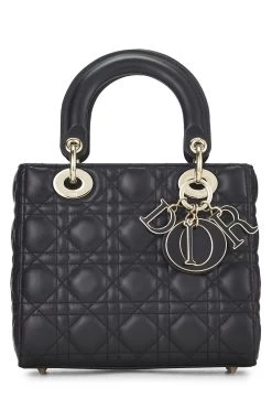 Christian Dior Black Cannage Lambskin My ABCDior Lady Dior Small