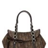 Christian Dior Brown Trotter Coated Canvas Romantique Bag