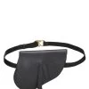 Christian Dior Black Calfskin Saddle Belt Bag