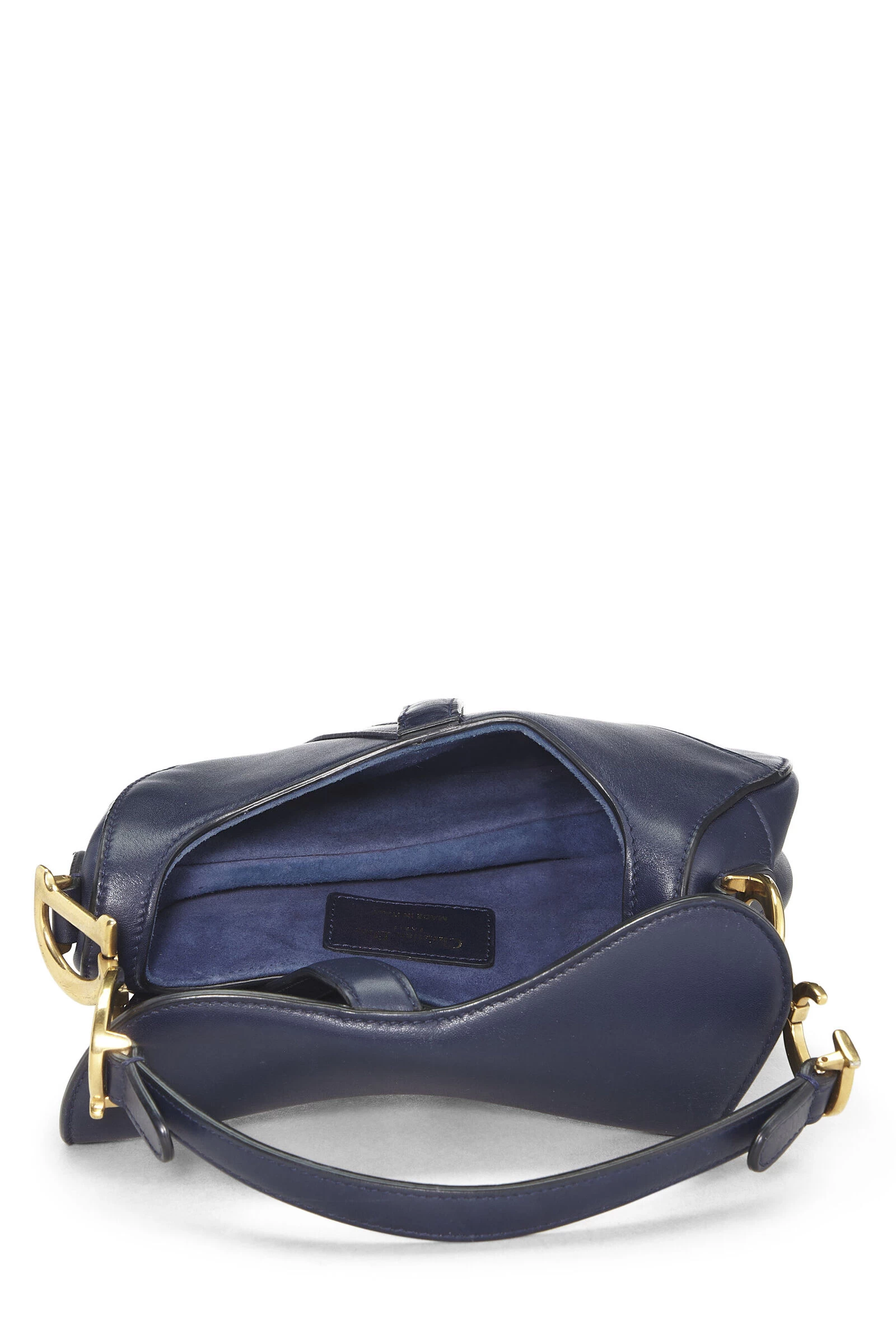 Christian Dior Navy Chevre Leather Saddle Bag Mini NM 6 Christian Dior Navy Chevre Leather Saddle Bag Mini NM - Image 6