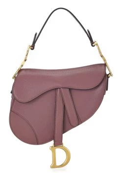 Christian Dior Pink Chevre Leather Saddle Bag Mini NM