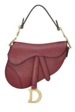 Christian Dior Burgundy Calfskin Saddle Bag Mini
