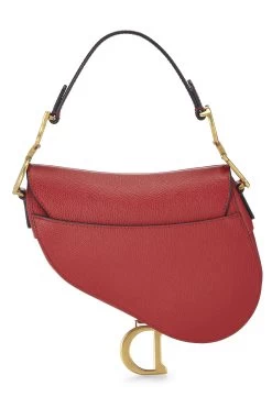 Christian Dior Red Grained Calfskin Leather Saddle Bag Mini NM -Fashion clothing Q9BIYXRFR9000 4