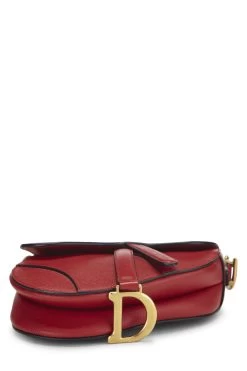 Christian Dior Red Grained Calfskin Leather Saddle Bag Mini NM -Fashion clothing Q9BIYXRFR9000 5