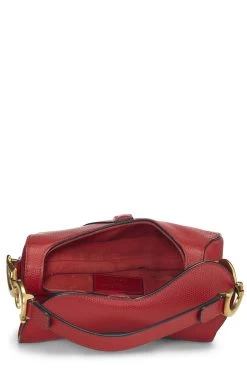 Christian Dior Red Grained Calfskin Leather Saddle Bag Mini NM -Fashion clothing Q9BIYXRFR9000 6