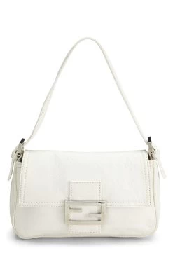 FENDI White Leather Mama Mini